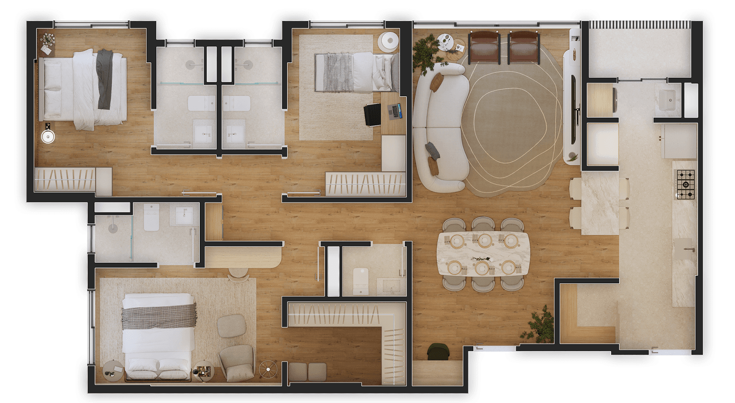 Planta 126m²